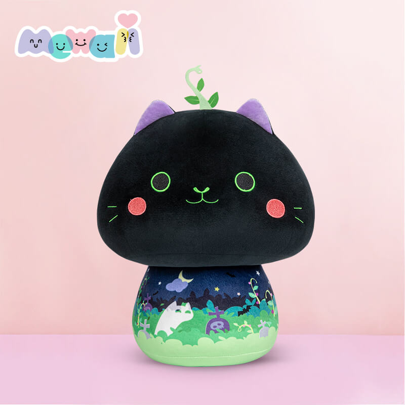 MeWaii® Mushroom Family Devil Mint Kitten Kawaii Plush Pillow Squish Toy