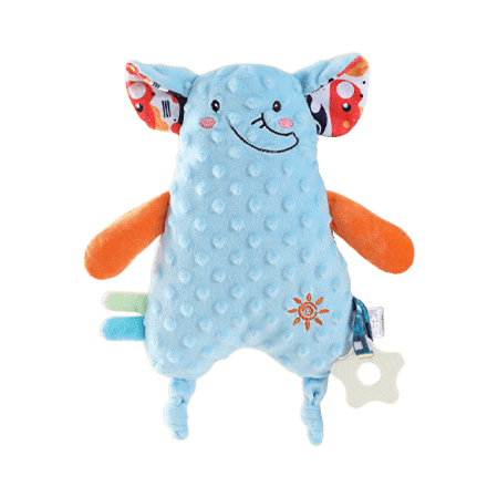 Baby Lovey Security blanket with Teether – Ultra-Soft Polyester Cotton, Safe Chew, Anti-Shed & Washable