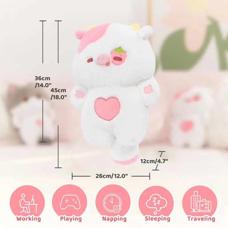 MeWaii® Squishy Berry Cow Plush Kawaii Pillow Plush Toy
