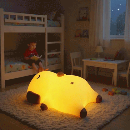 Sleeping Capybara Breathing Squishy Silicone Companion Sound LED Night Light Perfect Gift