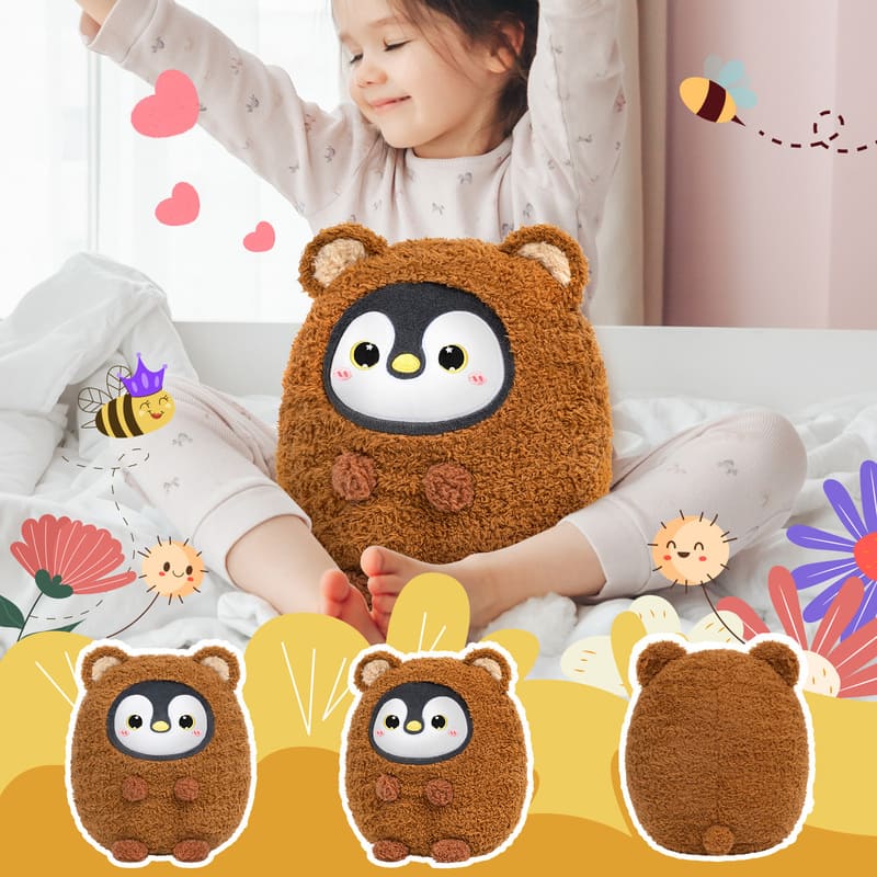 MeWaii® Stuffed Animal Kawaii Penguin Plush Pillow Squishy Toy With Hoodie