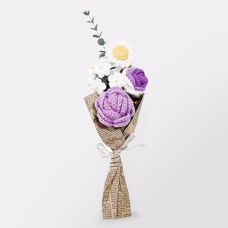 MeWaii® Handmade Crochet Sunflower and Rose Bouquet For Mother's Day Gift