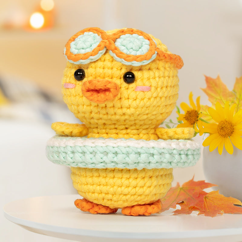 MeWaii®Crochet Duck Crochet Kit for Beginners with Easy Peasy Yarn