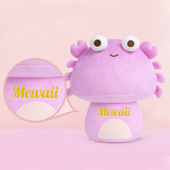 MeWaii® Mushroom Family Popeyed Crab Thermochromic Kawaii Plush Pillow Squish Thermochromic Toy