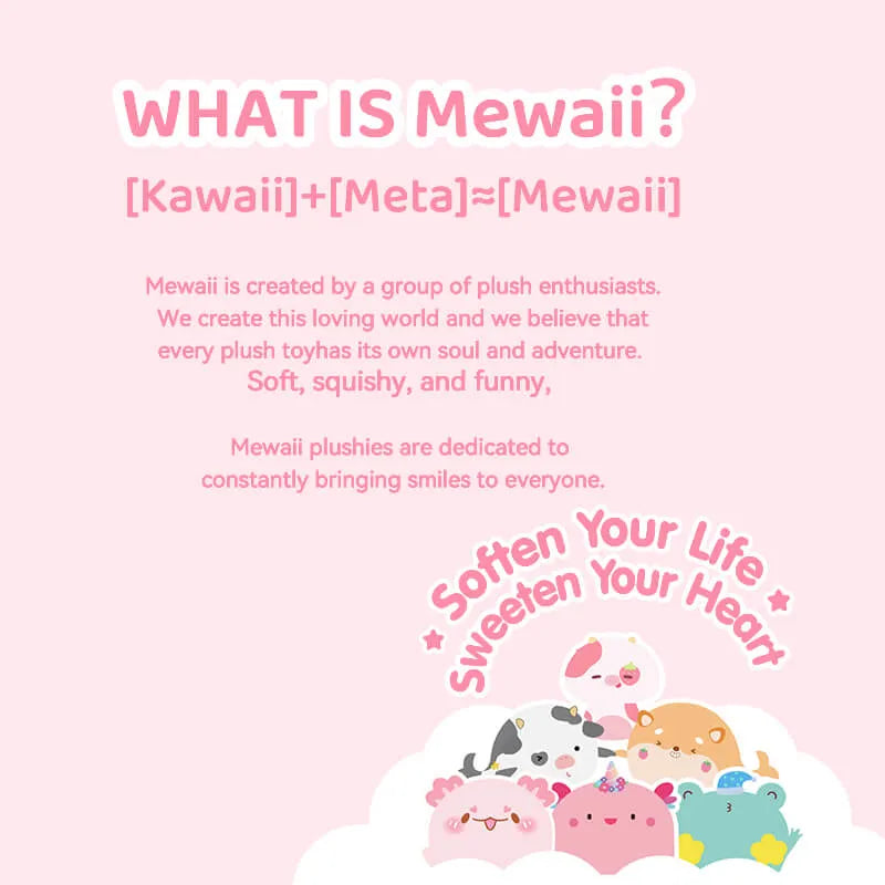MeWaii® Mushroom Family Axolotl Kawaii Plush Pillow Squish Toy