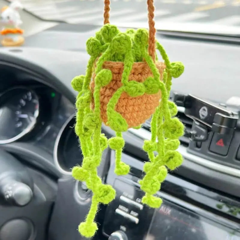 MeWaii® Handmade Crochet Flowers and Potted Plants Car Hanging