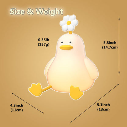 Süße Blume Ente LED Squishy Nachtlicht für Geschenk USB wiederaufladbare Ente Lampe