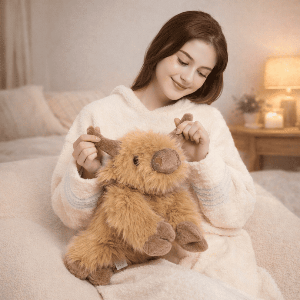 Highland Cow Plush Cattle Stuffed Animals, Microwavable, Pain Stress Relief, Anxiety, Women Kid Bedtime Best Gift