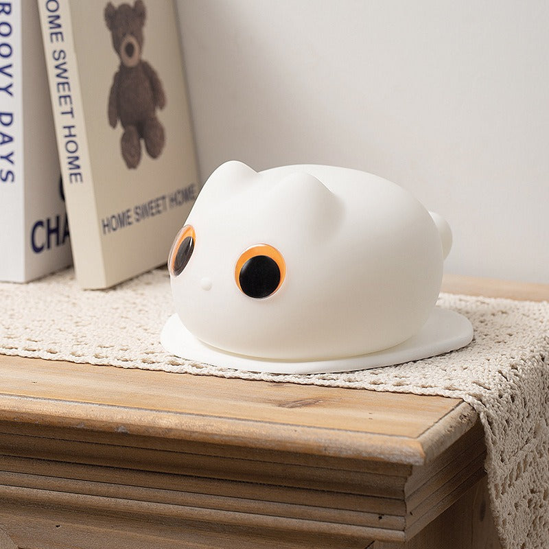 Orange Cat LED Squishy Tap Tap Night Light Lamp
