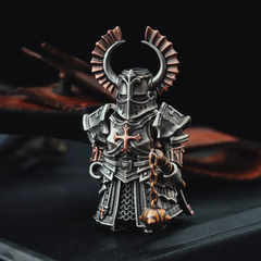 Crusader Figurine Detachable Bronze Bull-Helm Knight Statue