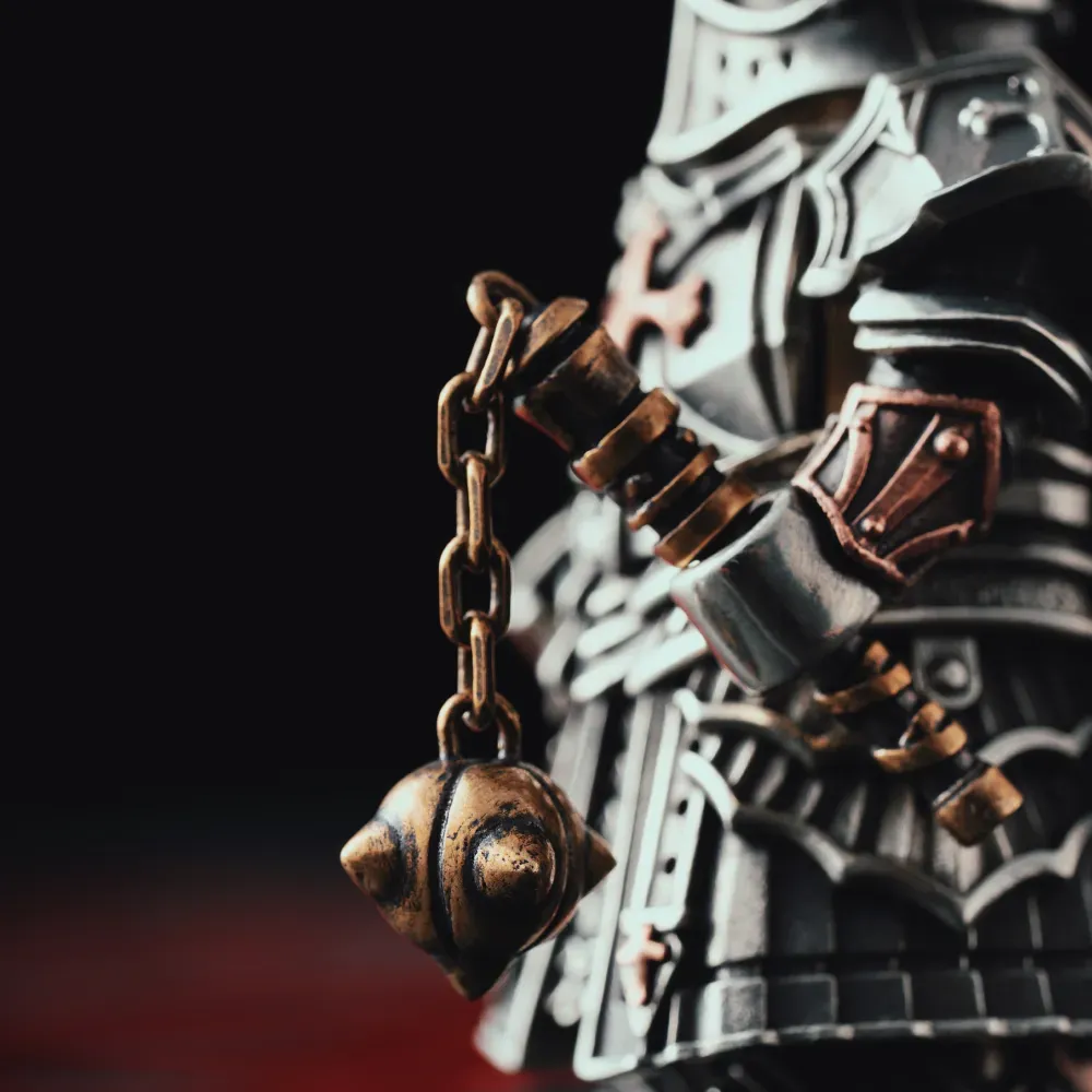 Crusader Figurine Detachable Bronze Bull-Helm Knight Statue