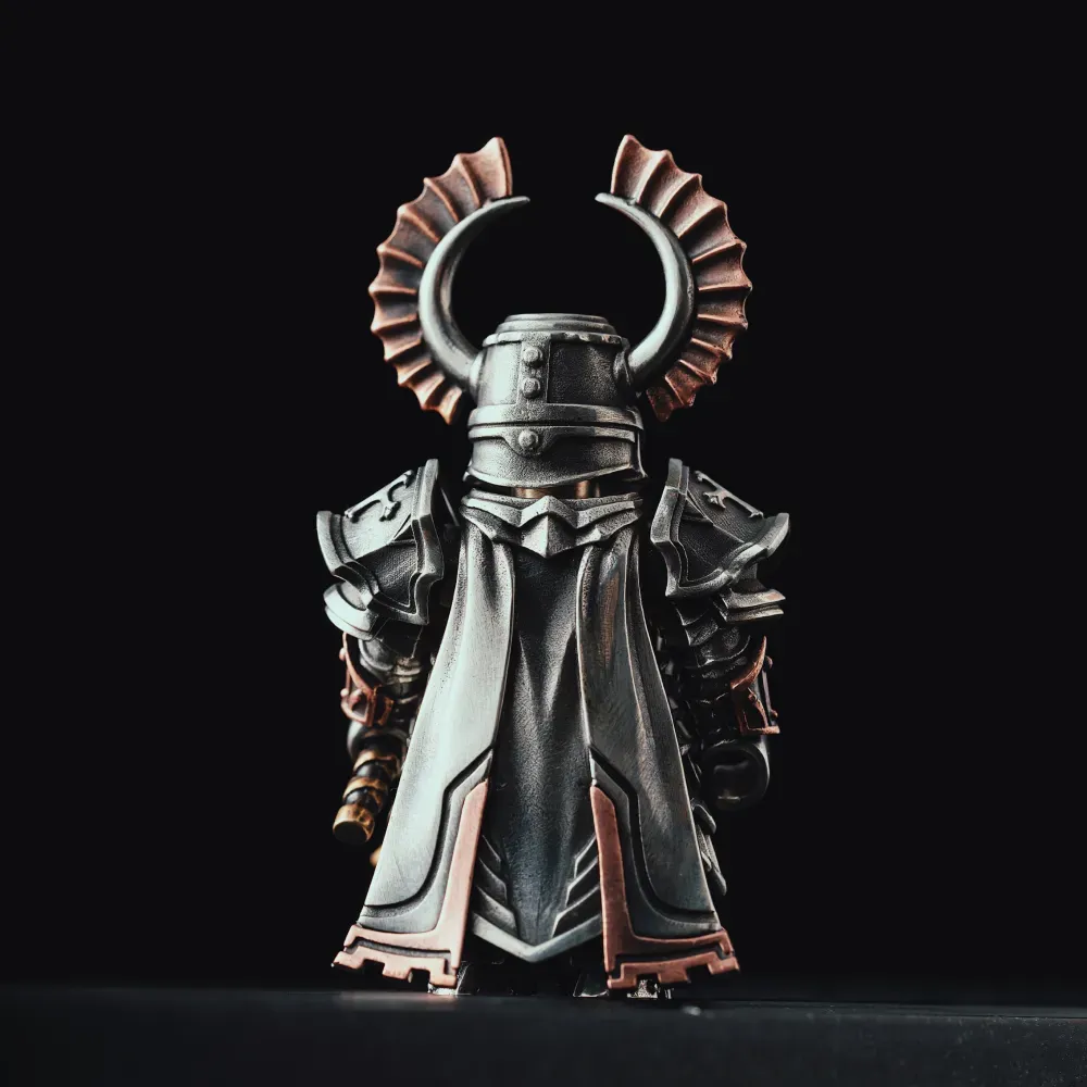Crusader Figurine Detachable Bronze Bull-Helm Knight Statue