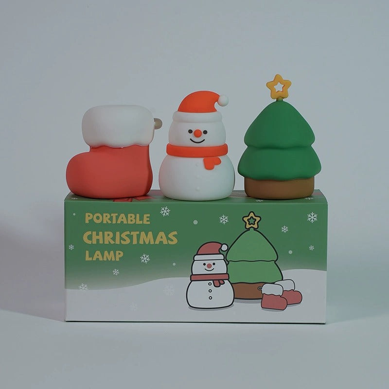 Set Christmas Edition Silicone Squishy Night Light Holiday Glow Gift-Ready Seasonal