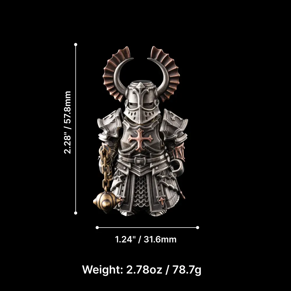 Crusader Figurine Detachable Bronze Bull-Helm Knight Statue