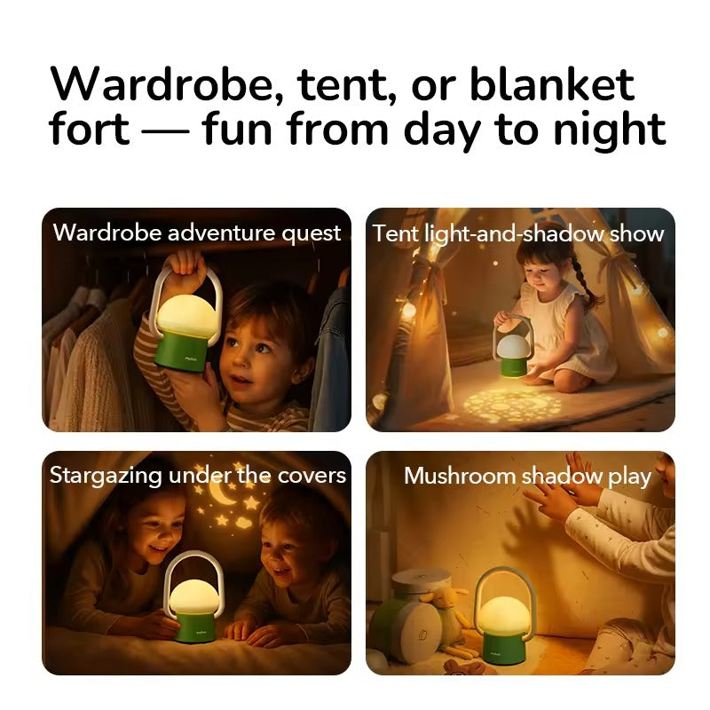 Mushroom Night Light Detachable Silicone Rotating Dimming Projection Mode Camping Flashlight Perftct Gift