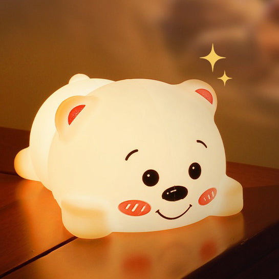 Chubby Bear Silicone Squishy Night Light Adorable LED Lamp Perfect Gift