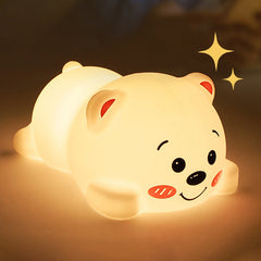 Chubby Bear Silicone Squishy Night Light Adorable LED Lamp Perfect Gift