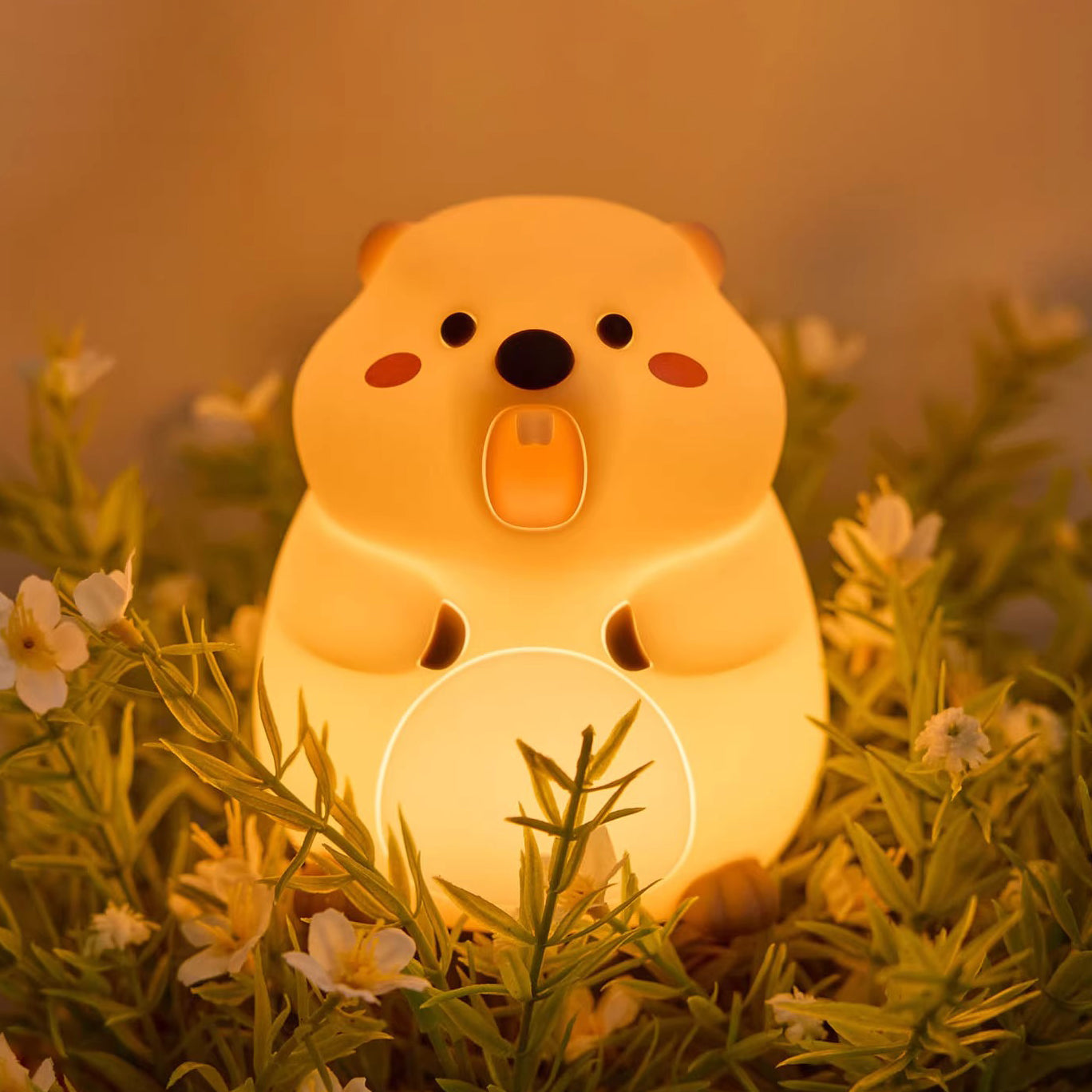 Groundhog Silicone Squishy Night Light Cute Standing LED Lamp Perfect Gift