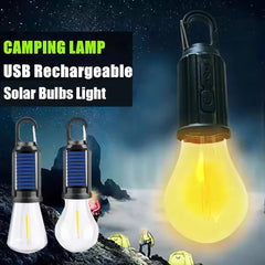 Solar-Powered Portable Camping Lantern Tent Lights USB Rechargeable Led Lamp