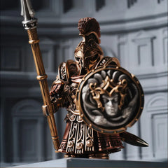 Spartan Warrior Collectible Figure Detachable Bronze Copper Knight Statue