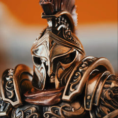 Spartan Warrior Collectible Figure Detachable Bronze Copper Knight Statue