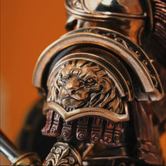 Spartan Warrior Collectible Figure Detachable Bronze Copper Knight Statue