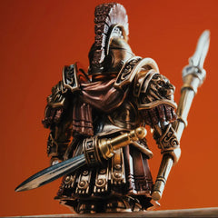 Spartan Warrior Collectible Figure Detachable Bronze Copper Knight Statue