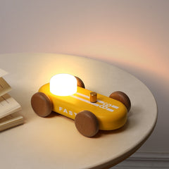 GOOD KART NIGHT LIGHT – Wooden Go Kart LED Table Lamp with RGB & Warm Light, Dimmable Bedside Ambient Light, Rechargeable Decorative Night Lamp