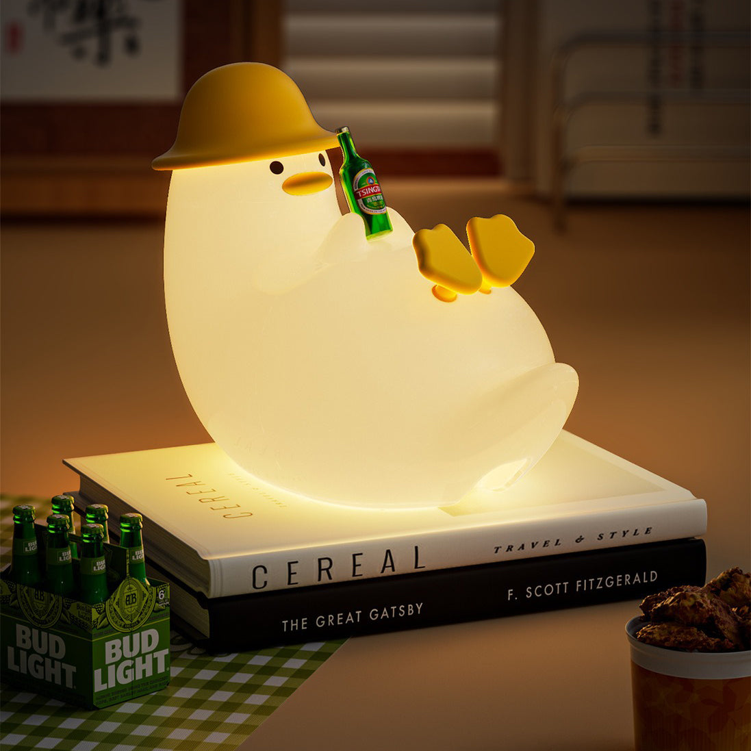 Beer Duck Silicone Night Light Relaxed Animal Lamp Phone Holder Bottle Bar Decor Perfect Gift