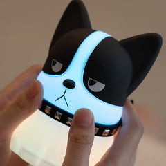 French Bulldog Silicone Squishy Night Light Cool Expression LED Lamp Perfect Gift