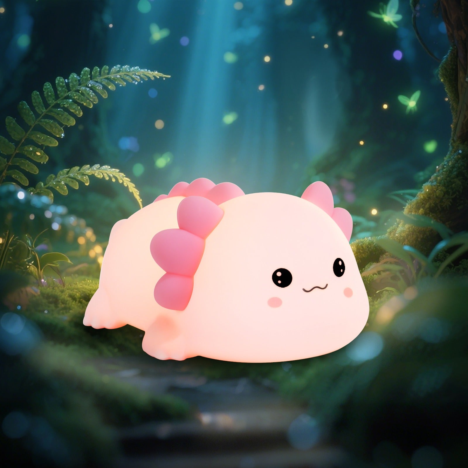 Axolotl Silicone Squishy Night Light Gift Cute Pink Gills Home Decor Perfect Gift