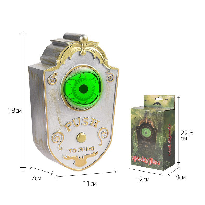 One-Eyed Halloween Doorbell Haunted Castle Wall Hanging with Moving Eye Ring Sound Effect