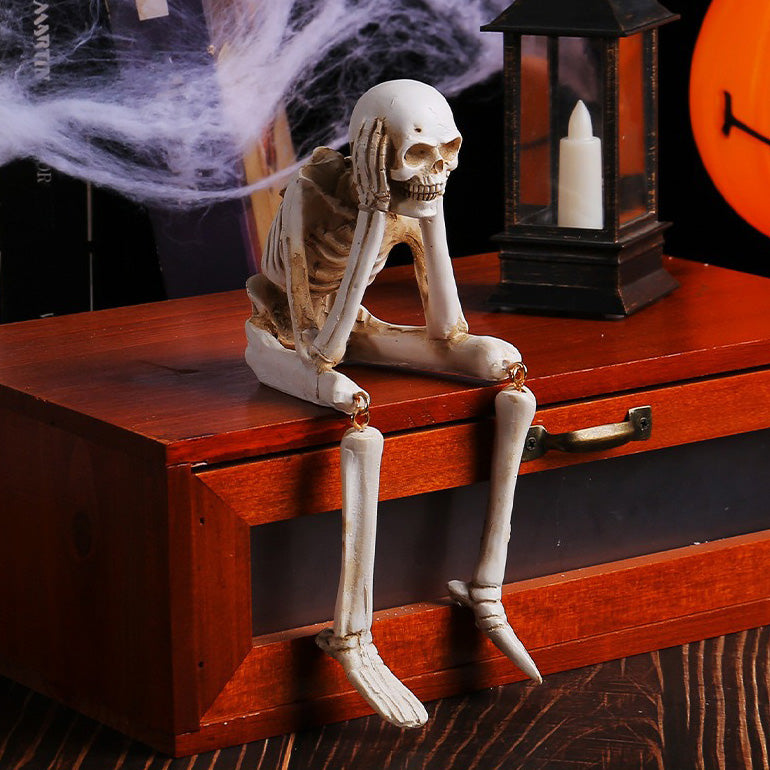 Flame Witch Cauldron Halloween Decoration Skull Potion Brewing Bucket with Floating Poison Bottle Spooky Party Prop