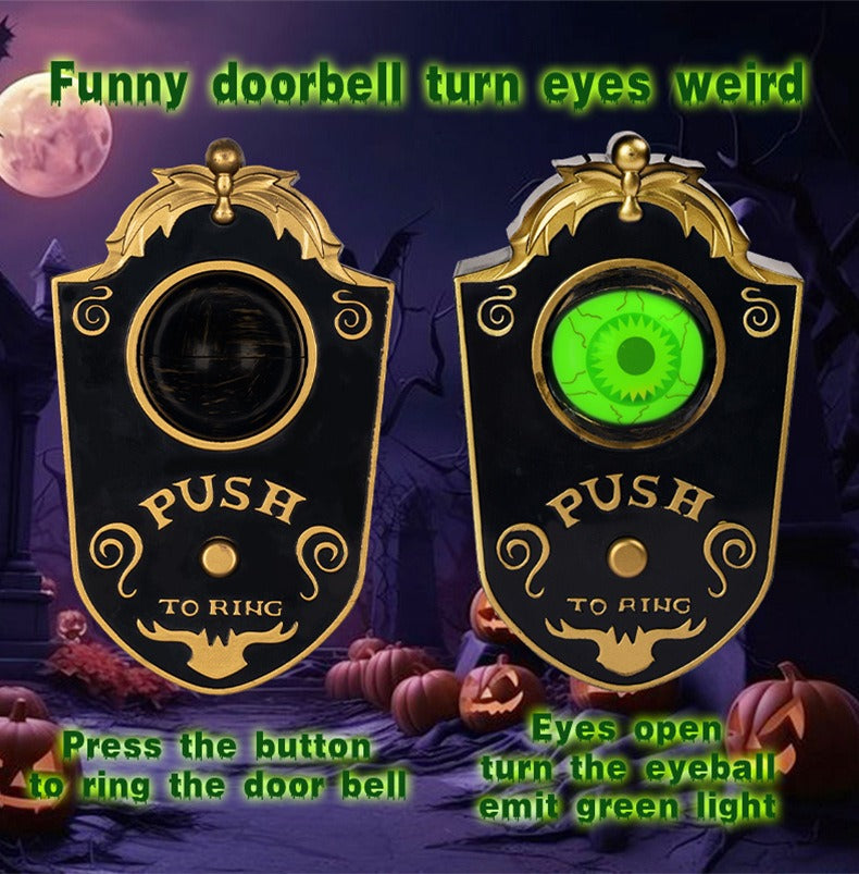 One-Eyed Halloween Doorbell Haunted Castle Wall Hanging with Moving Eye Ring Sound Effect