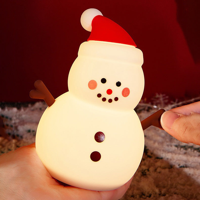 Cute Snowman Silicone Squishy Night Light Perfect Gift Christmas Decor