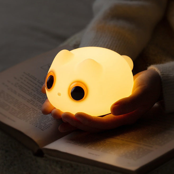 Orange Cat LED Squishy Tap Tap Night Light Lamp