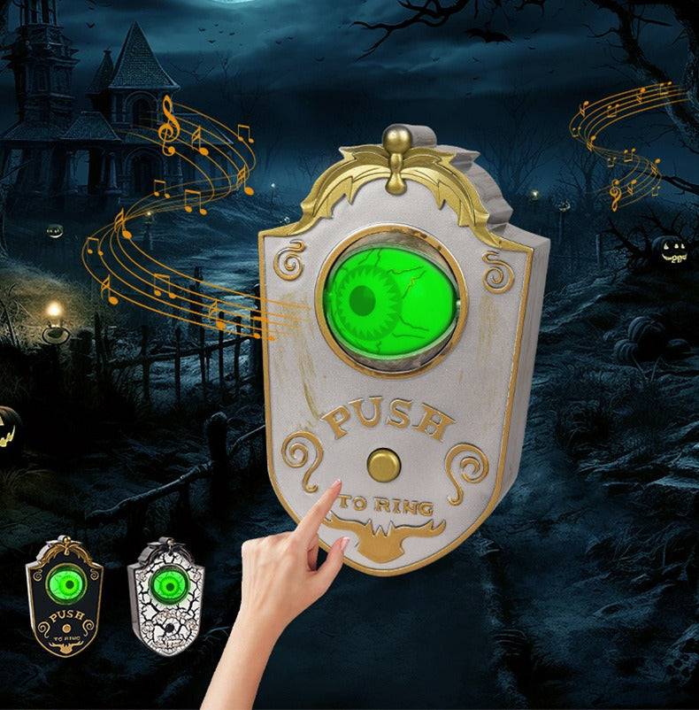 One-Eyed Halloween Doorbell Haunted Castle Wall Hanging with Moving Eye Ring Sound Effect