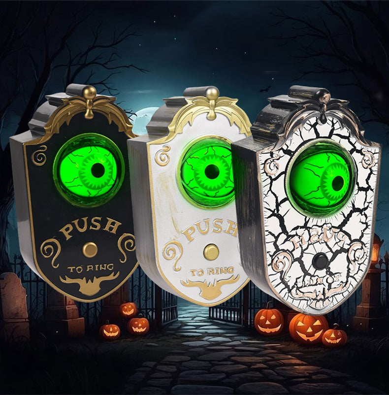 One-Eyed Halloween Doorbell Haunted Castle Wall Hanging with Moving Eye Ring Sound Effect