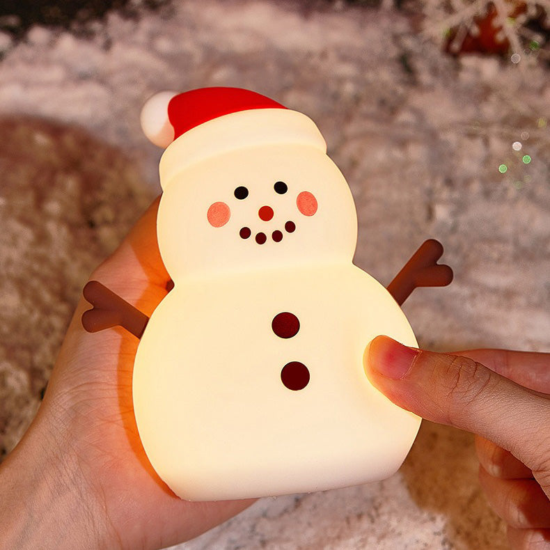 Cute Snowman Silicone Squishy Night Light Perfect Gift Christmas Decor