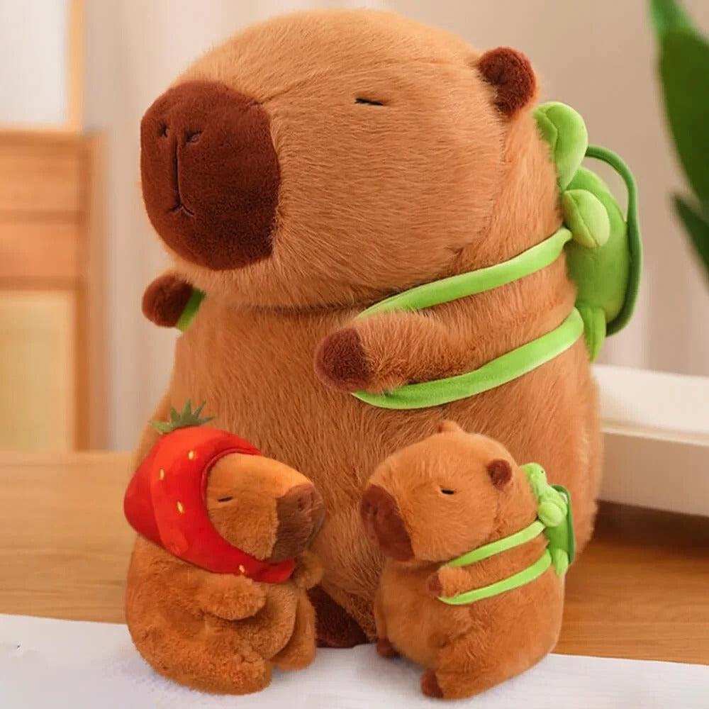 Capybara Plush With Turtle Bag Plushies Squishy Pillow Toy