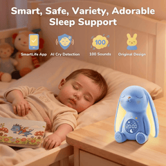 MeWaii® White Noise Sound Machine with Baby Soothing Palm Hand Night Light App Control