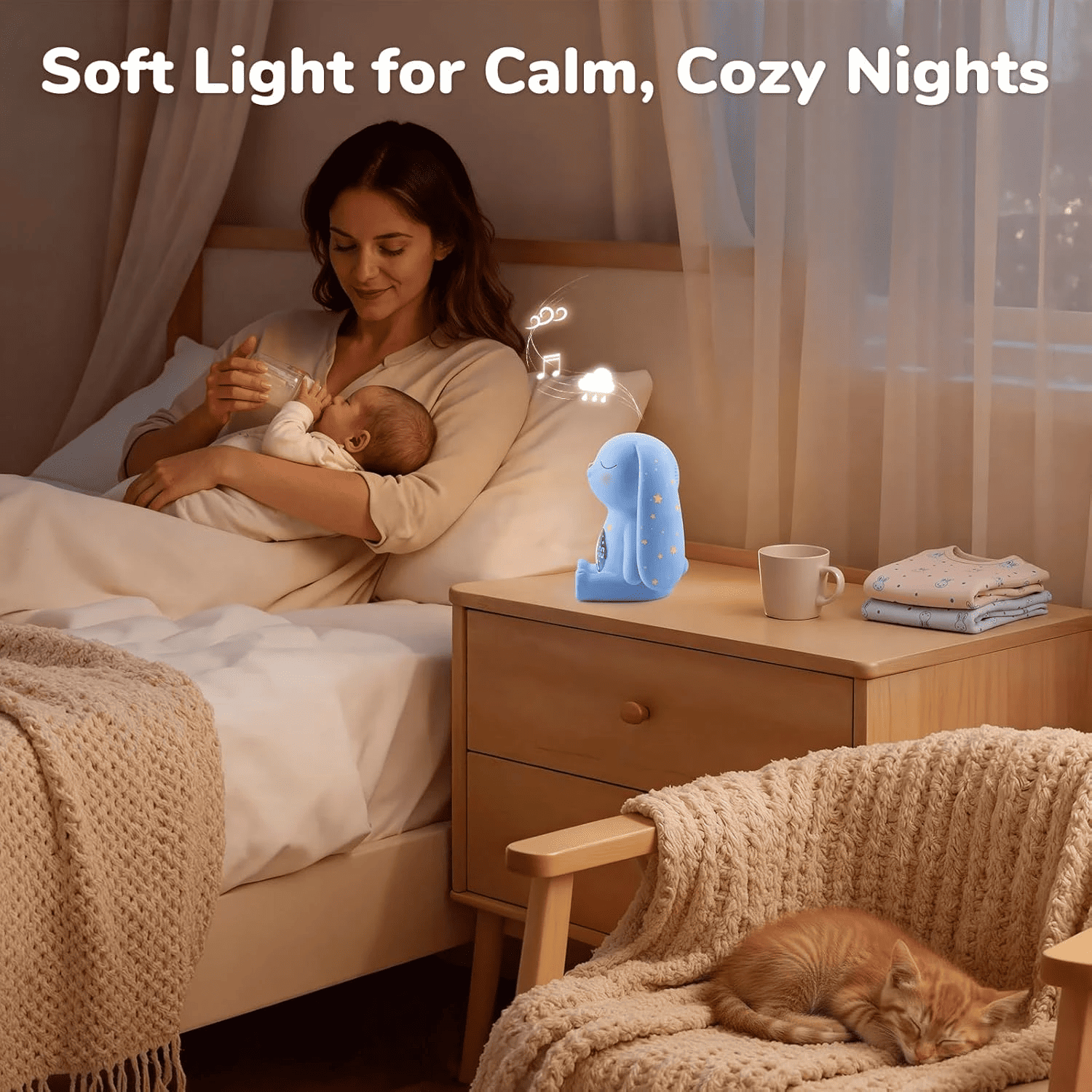 MeWaii® White Noise Sound Machine with Baby Soothing Palm Hand Night Light App Control