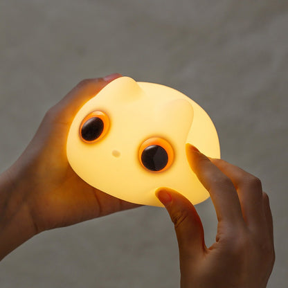 Orange Cat LED Squishy Tap Tap Night Light Lamp