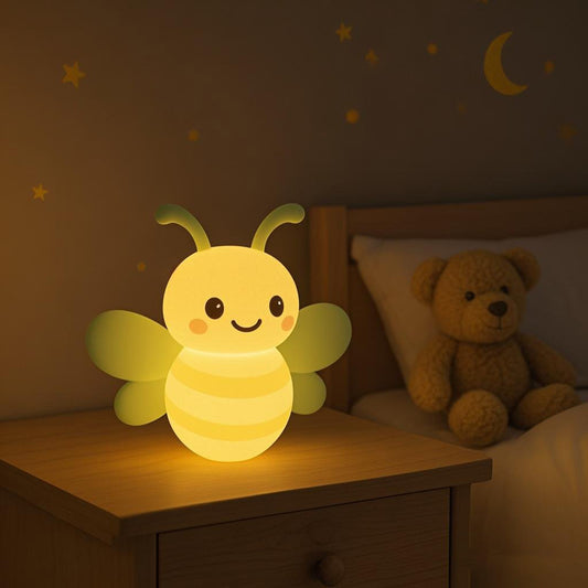 Squishy Silicone Bee LED Night Light - Perfect Gift for Kids and Girls