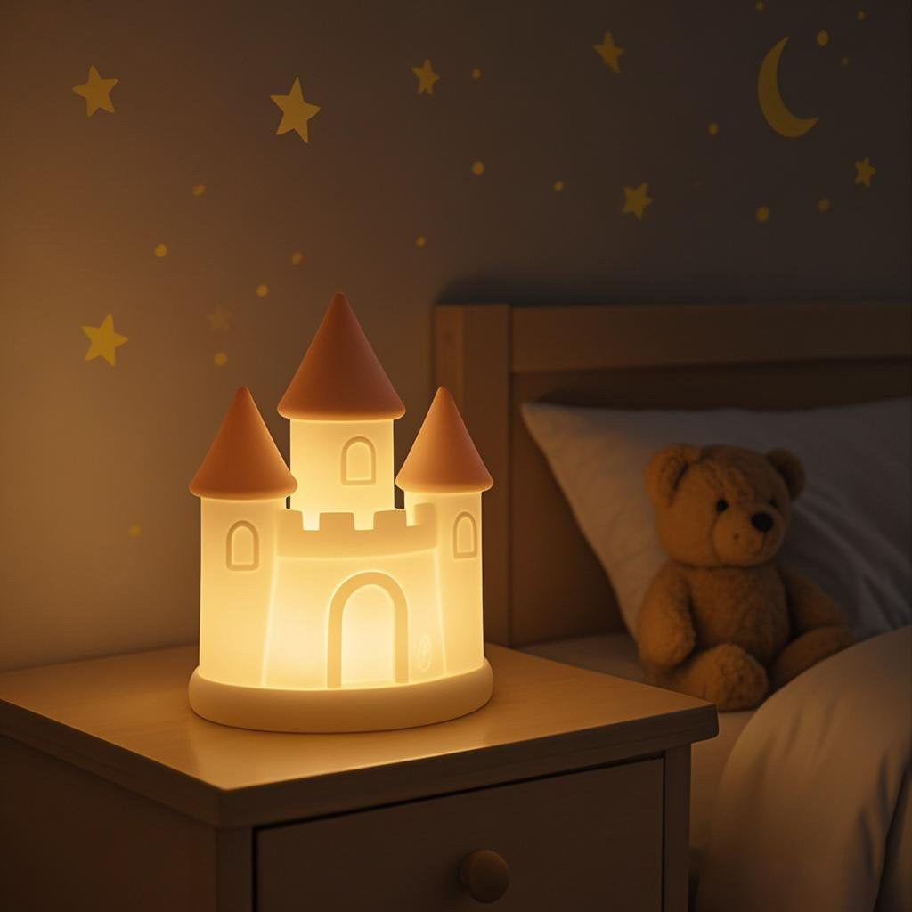 Squishy Silicone Castle LED Night Light - Perfect Gift for Kids and Girls