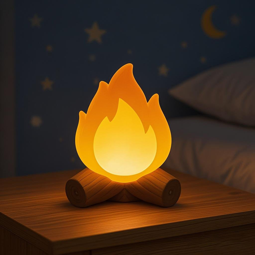 Squishy Silicone Campfire LED Night Light - Perfect Gift for Kids and Girls