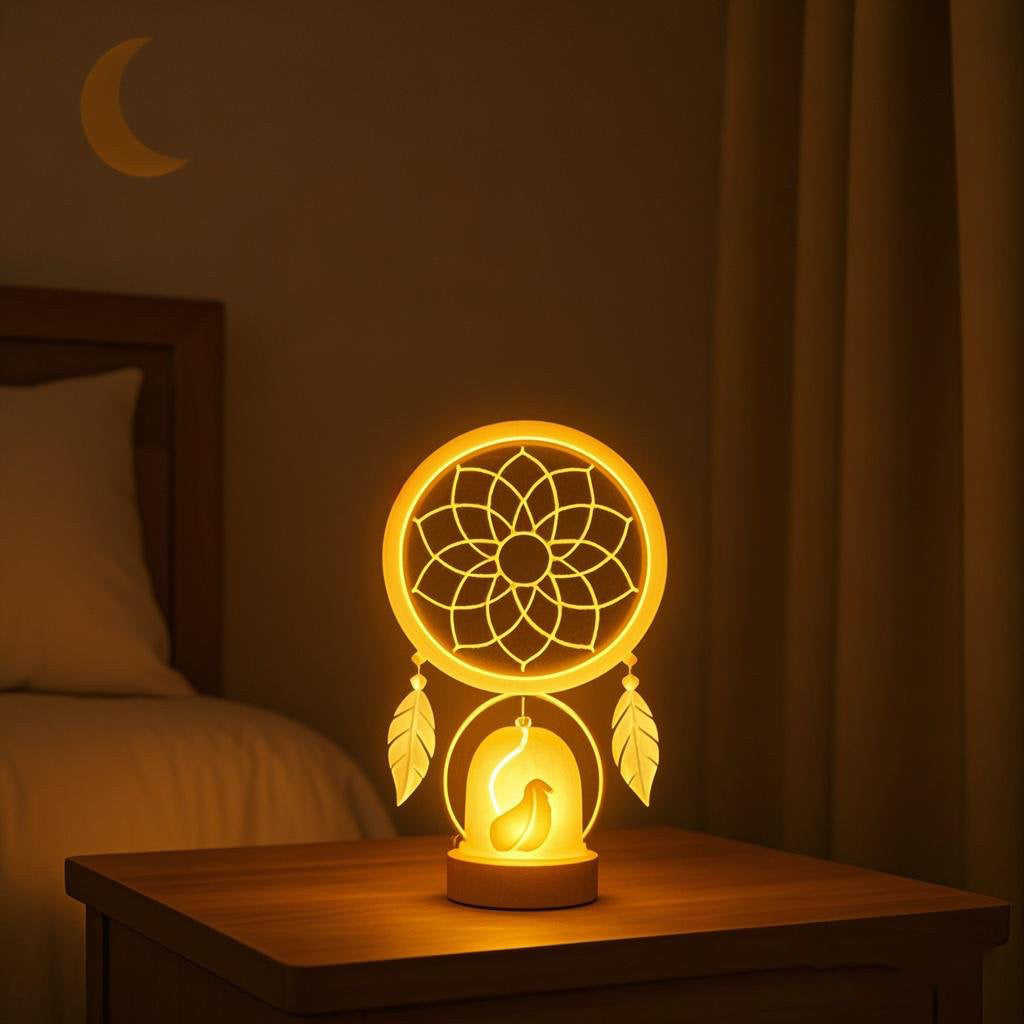 Squishy Silicone Dreamcatcher LED Night Light - Perfect Gift for Kids and Girls