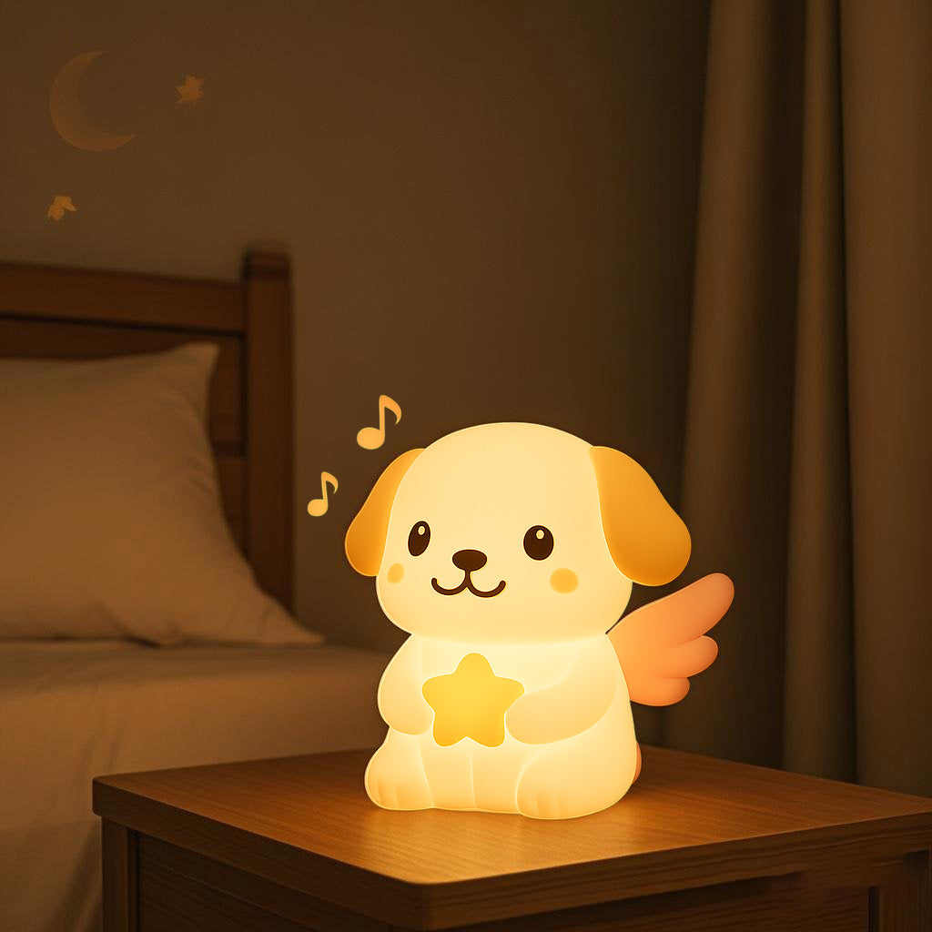 Squishy Silicone Star Puppy LED Night Light - Perfect Gift for Kids and Girls