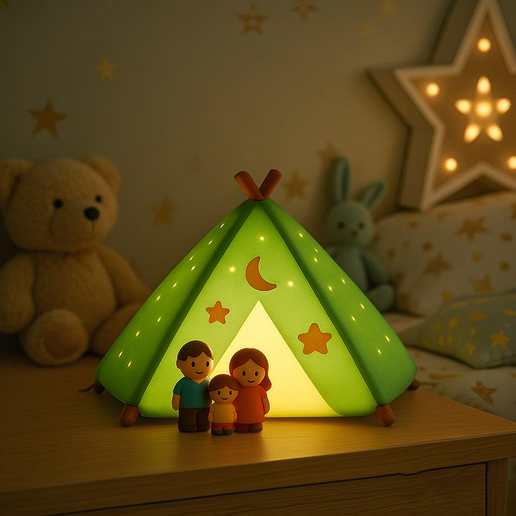 Squishy Silicone Camping Tents LED Night Light - Perfect Gift for Kids and Girls