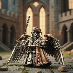 Crimson Templar Collectible Figure Detachable Bronze Copper Knight Statue